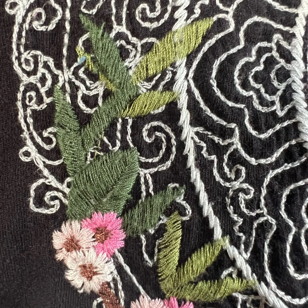 JOHNNY WAS LA Osaka knit embroidered shirt dress size Large - Picture 13 of 13